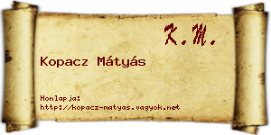 Kopacz Mátyás névjegykártya