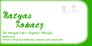 matyas kopacz business card