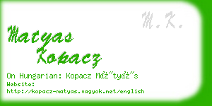 matyas kopacz business card